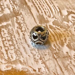 BRIGHTON OPEN HEART SILVER TONE BEAD